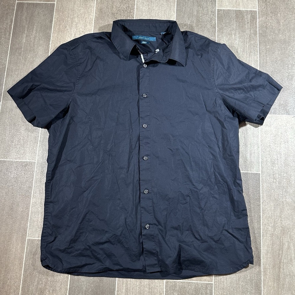 Perry Ellis Button Down  Short‎ Sleeve Tall Size L Blue